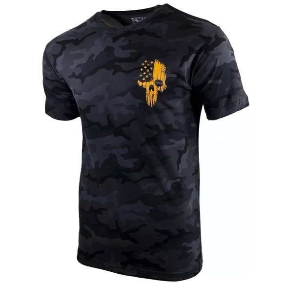 Howitzer Style Men's T-Shirt LIBERTY OR DEATH Black Camo Military Grunt - Picture 5 of 12